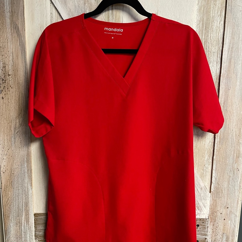 Mandala women’s red scrub top